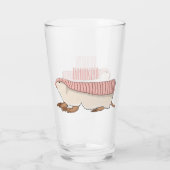 Roze schildklier cartoon glas (Achterkant)