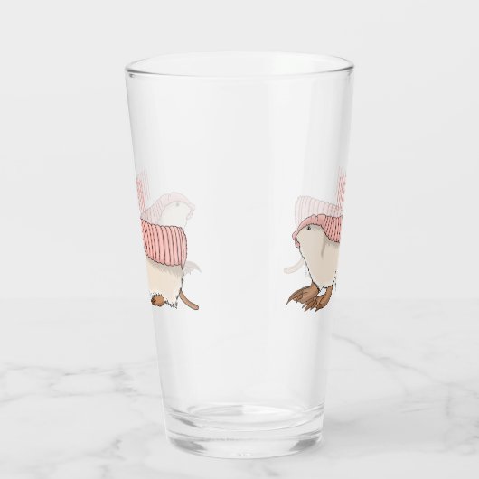 Roze schildklier cartoon glas (Rechts)