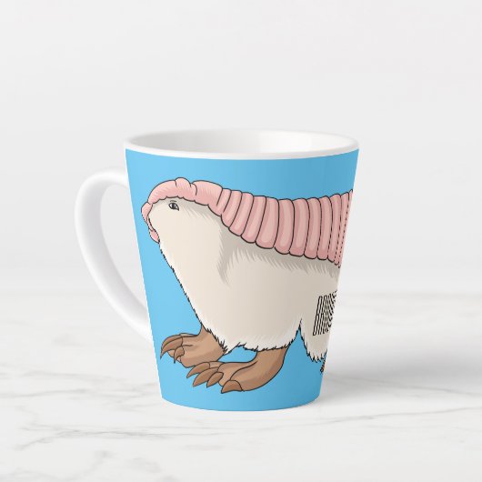 Roze schildklier cartoon latte mok (Linkerhoek)