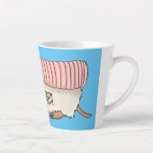 Roze schildklier cartoon latte mok (Rechts)