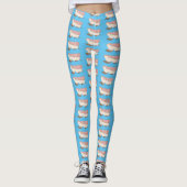 Roze schildklier cartoon leggings (Voorkant)