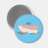 Roze schildklier cartoon magneet (Voorkant / Achterkant)