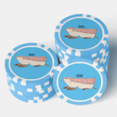 Roze schildklier cartoon poker chips (Opstapeling)