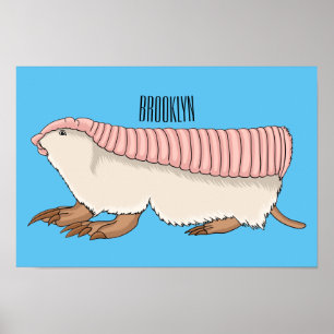 Roze schildklier cartoon poster