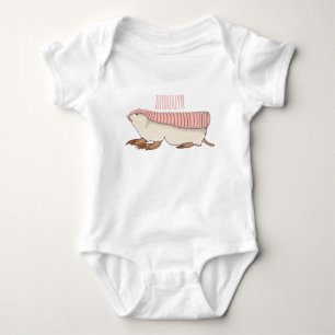 Roze schildklier cartoon romper