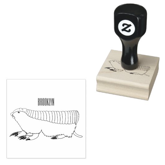 Roze schildklier cartoon rubberstempel (Gestempeld)