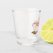 Roze schildklier cartoon shot glas (Links)