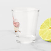 Roze schildklier cartoon shot glas (Rechts)