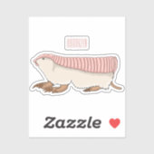 Roze schildklier cartoon sticker (Vel)