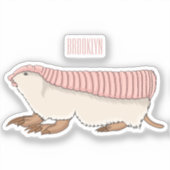 Roze schildklier cartoon sticker (Voorkant)
