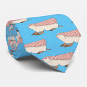 Roze schildklier cartoon stropdas (Opgerold)