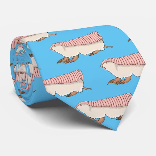 Roze schildklier cartoon stropdas (Opgerold)