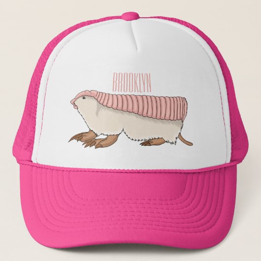 Roze schildklier cartoon trucker pet (Voorkant)