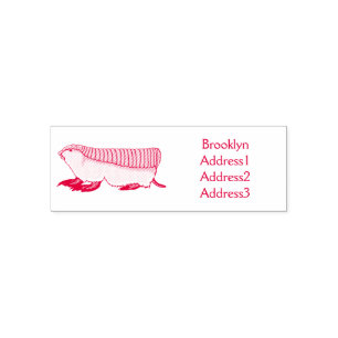 Roze schildklier cartoon zelfinktende stempel