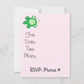 Roze Schildpad Baby Shower Kaart (Achterkant)