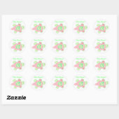 Roze Schildpad Baby Shower Ronde Sticker (Vel)