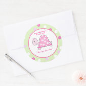 Roze Schildpad Groen/Roze Dot Custom Favor Sticker (Envelop)