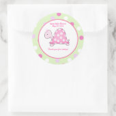 Roze Schildpad Groen/Roze Dot Custom Favor Sticker (Tas)