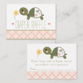 Roze Schildpad in Luier Raffle Tickets Informatiekaartje (Voorkant / Achterkant)