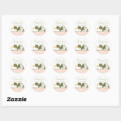 Roze schildpad in luiers Baby shower dank u Ronde Sticker (Vel)