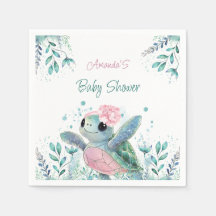 Roze Schildpad Schattig Meisje Baby Shower