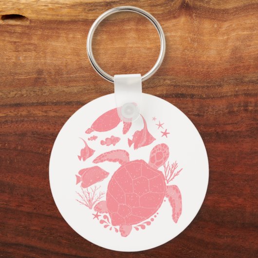 Roze schildpad sleutelhanger (Voorkant)