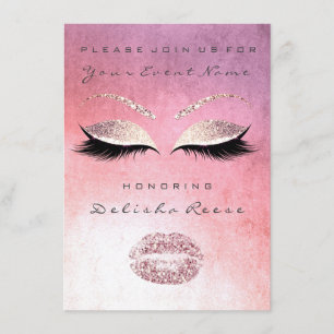Roze schilfineerlips Glitter Bridal Sweet 16th Gir Kaart