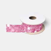 Roze schittering satijnen lint (Spoel)