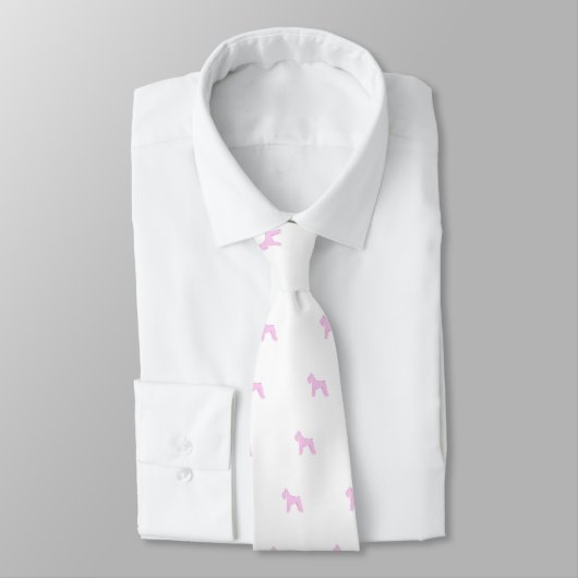 Roze Schnauzer Stropdas (Gebonden)