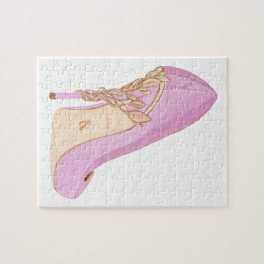 Roze schoen legpuzzel (Horizontaal)