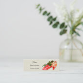  roze schoen mini visitekaartje (Staand voorkant)