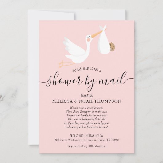 Roze schoen per post, lange afstanden springen kaart (Voorkant)