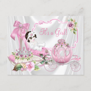 Roze Schoen Prinses Baby Shower Kaart