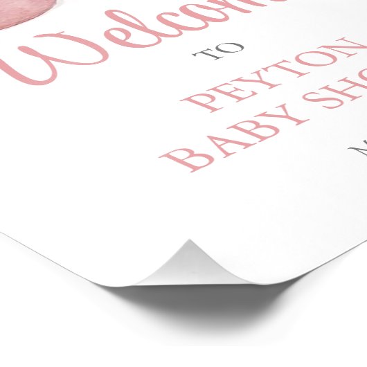 Roze Schoenen Baby shower Welkomstbord Foto Afdruk (Hoek)