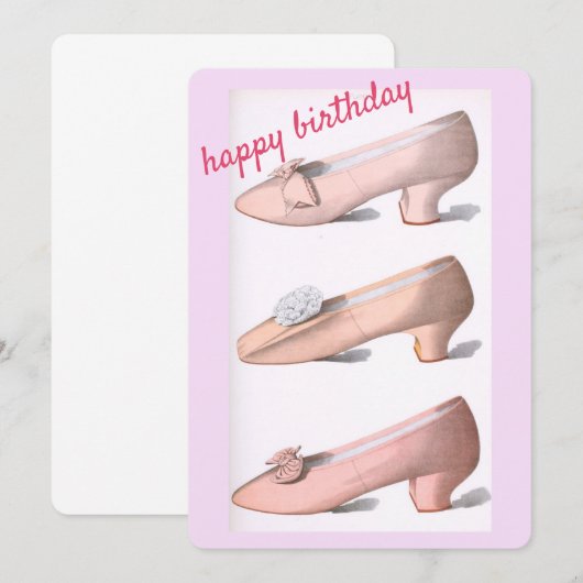 Roze schoenen Birthday Kaart (Voorkant / Achterkant)