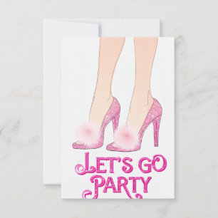 Roze schoenen met hoge hakken Let's Go Party Kaart