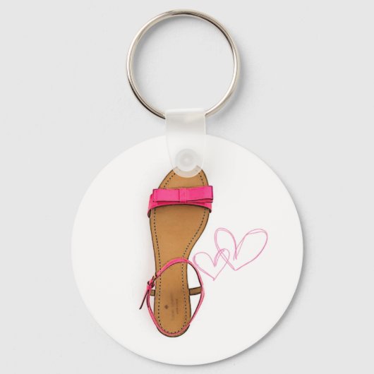 Roze schoenenketen sleutelhanger (Voorkant)