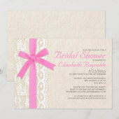 Roze schoenspanner & lichte bridale uitnodigingen (Voorkant / Achterkant)