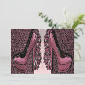 Roze schoenspanners kaart (Staand voorkant)