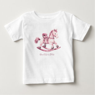 Roze Schommelend Paard Baby T-Shirt