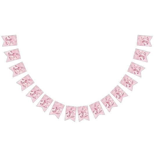 Roze schommelend paard Bunting vlag Vlaggetjes (Alle)