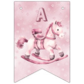 Roze schommelend paard Bunting vlag Vlaggetjes (Derde vlag)