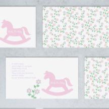 Roze Schommelend Paard Meisje Baby Shower Boeken V