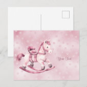 Roze Schommelpaard Ansichtkaart Briefkaart (Voorkant / Achterkant)