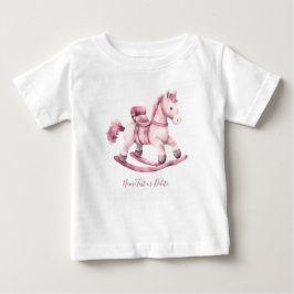 Roze Schommelpaard Baby T-Shirt