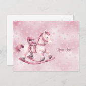 Roze schommelpaard Briefkaart (Voorkant / Achterkant)