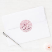 Roze schommelpaard Sticker (Envelop)
