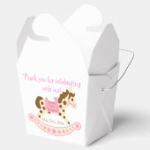 Roze schommelpaard verjaardag bedankdoosjes (Geopend)