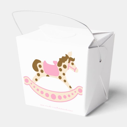 Roze schommelpaard verjaardag bedankdoosjes (Achterkant)