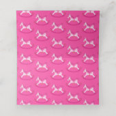 Roze schommelpaard waterverf kunst plaatskaartje (Binnenkant ongevouwen)